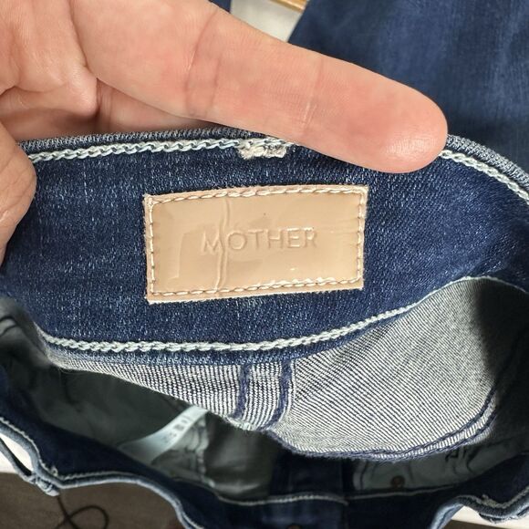 MOTHER Jeans The Pony Boy Ankle Fray Jeans Lure me In  Wash Raw Hem Women Sz  28 - Picture 10 of 14